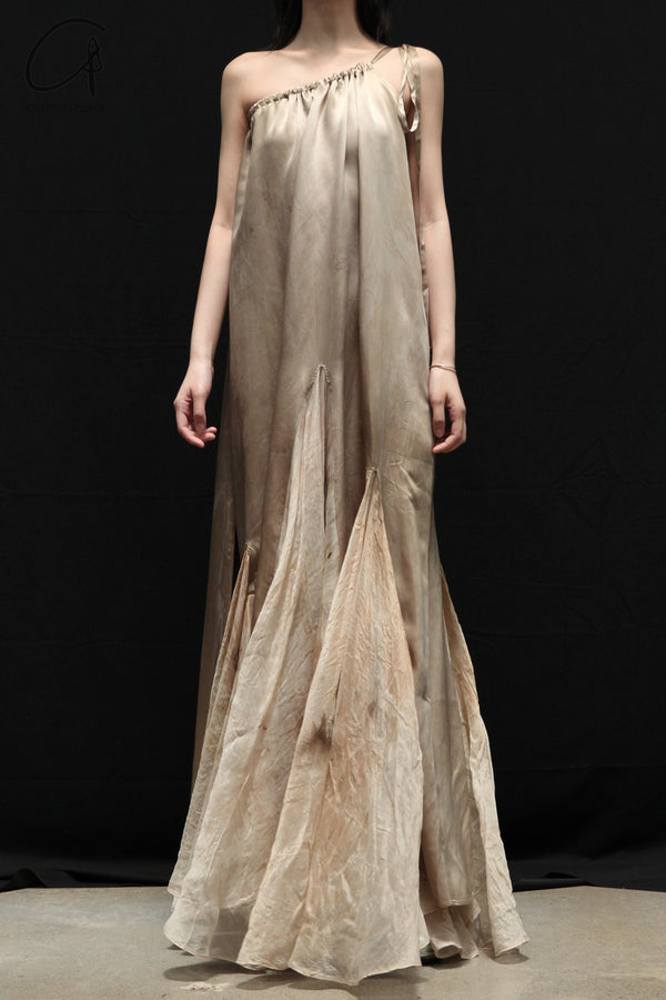 Mutedance 24 Spring/Summer One-shoulder Petal Dress Series MD-MD24SS19-K khaki PM139
